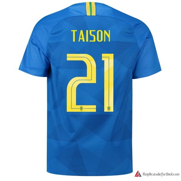 Camiseta Seleccion Brasil Segunda equipación Taison 2018 Azul
